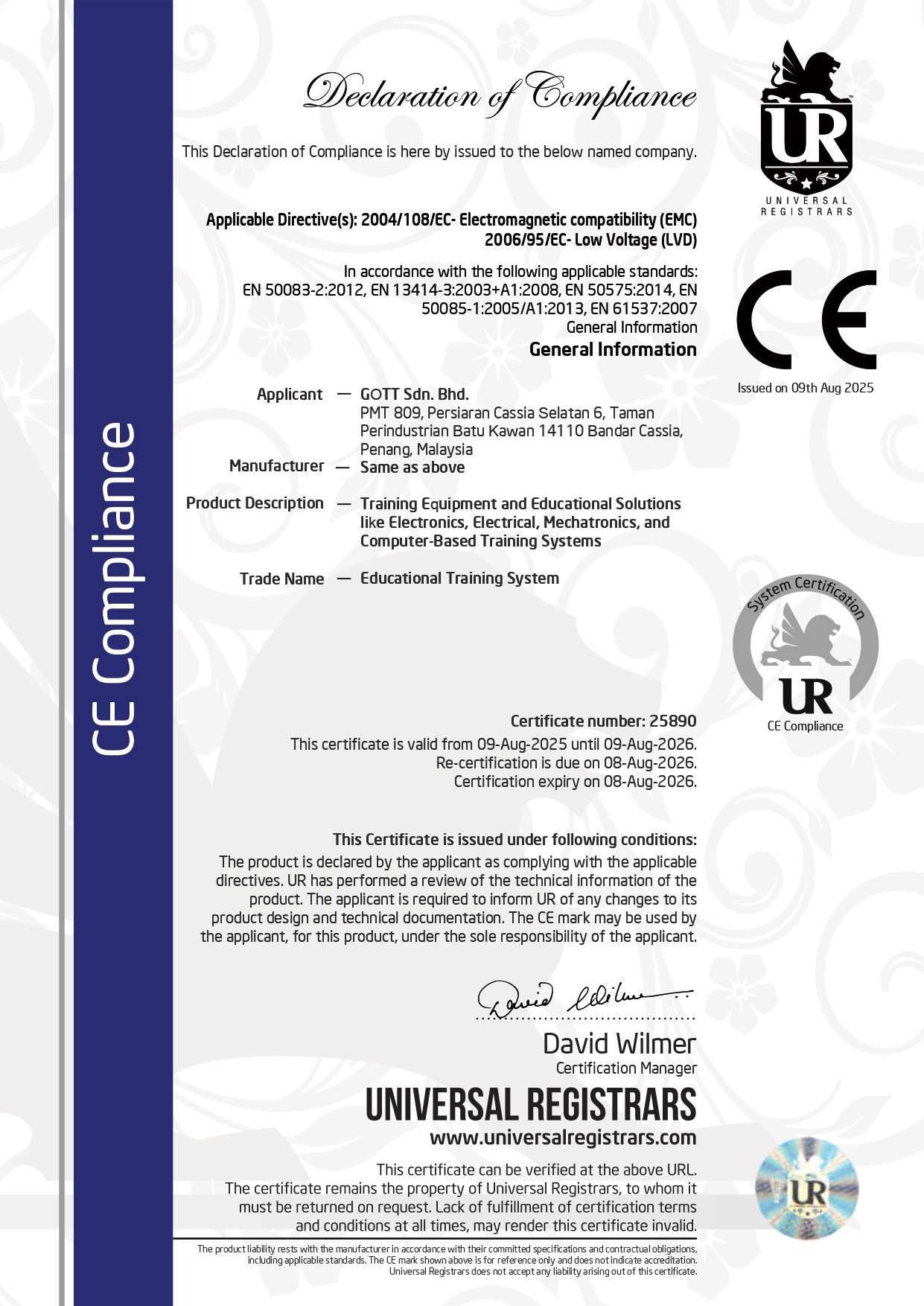 CE Certificate